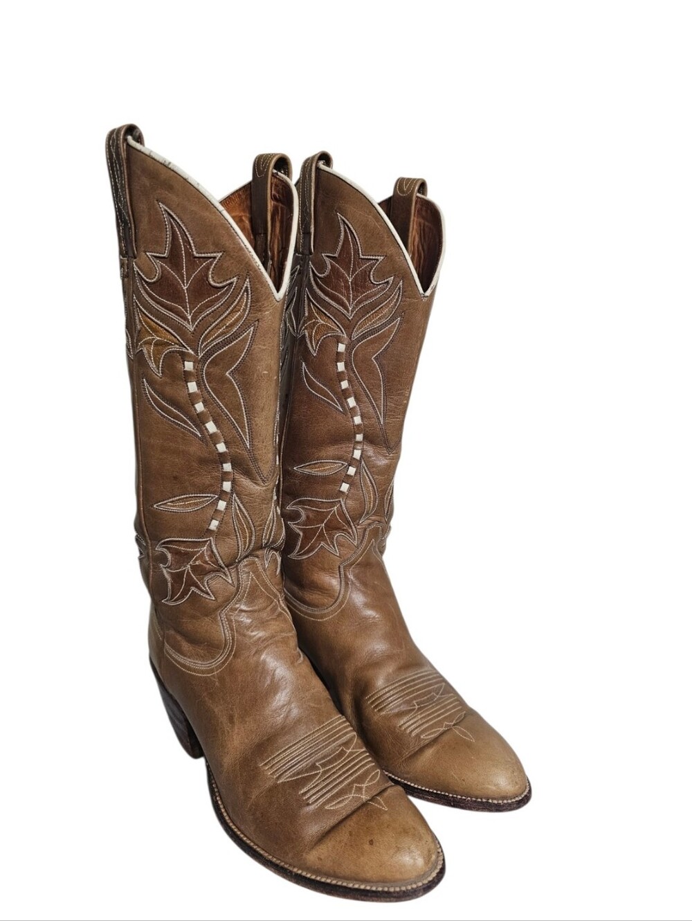 Vintage Dan Post Tan Leather Western Cowboy Boots 4105 Size 6
